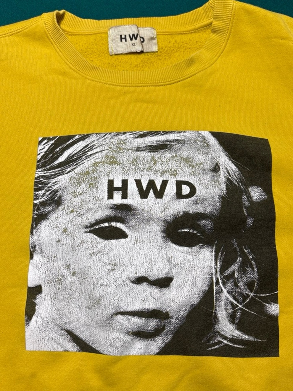 Halfway Dead , Dead Eyes , Yellow Graphic Crewneck , XL , $32